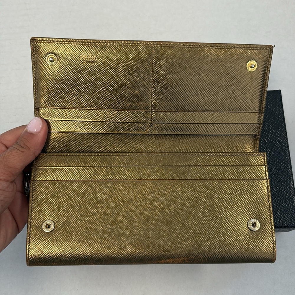Prada Metallic Gold Wallet - Picture 5 of 7